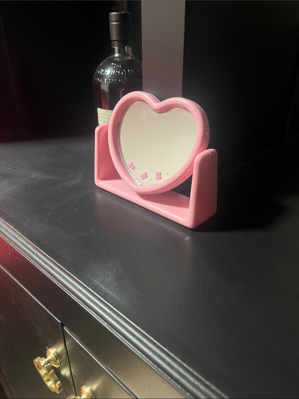 Vintage Sanrio Pink Heart-Shaped Vanity Mirror 1989 - Picture 2 of 9